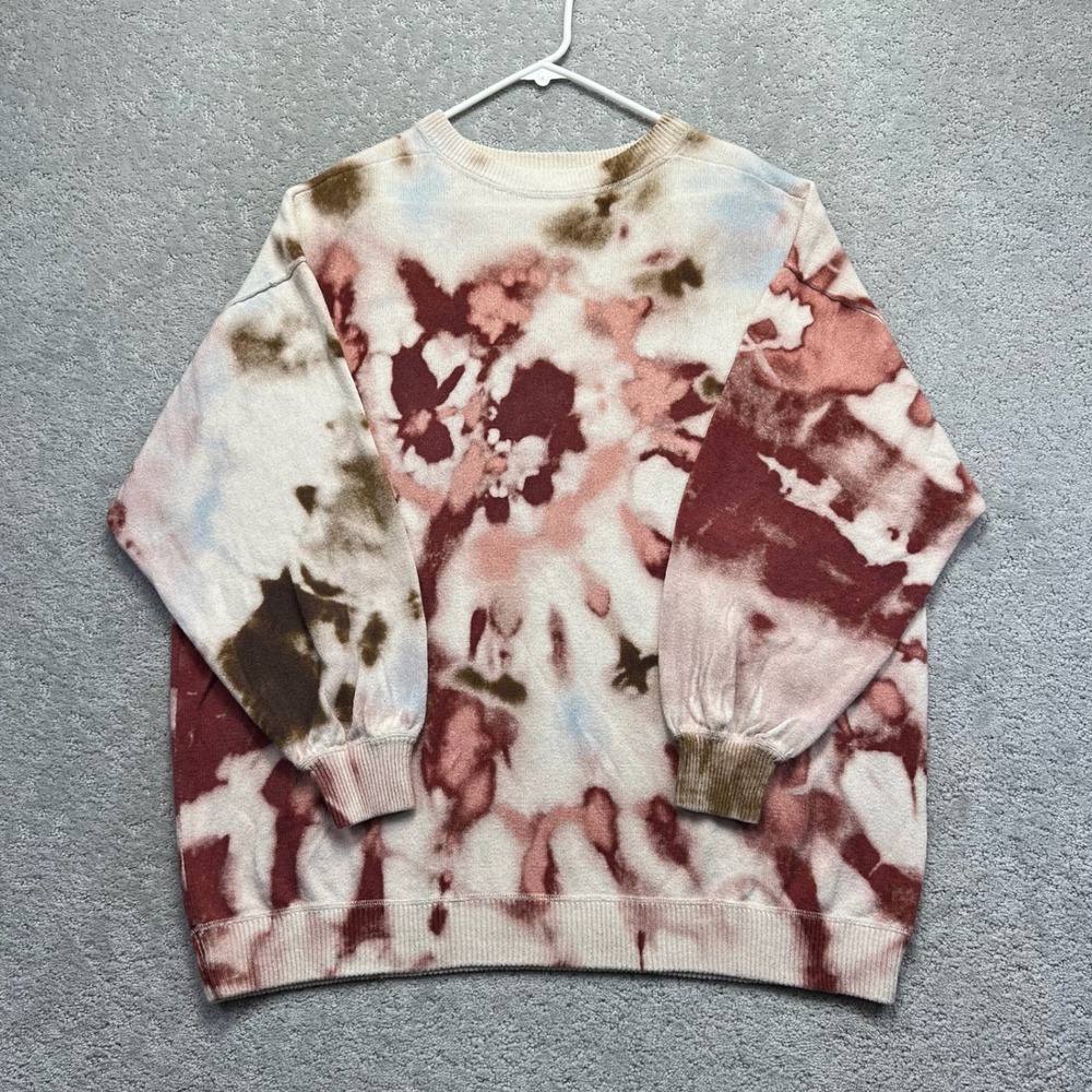 We The Free Cosmos Sweater Womens Small People Tie Dye Cotton Knit Oversized